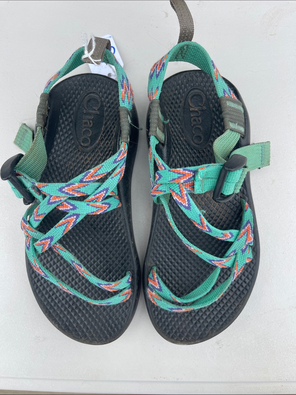 Chaco Teal Patterned Strap Sandals
